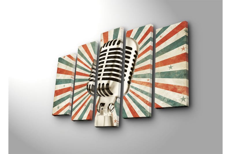 Canvasbilde Dekorativ 5 Deler - Flerfarget - Interiør - Maleri & posters - Lerretsbilder