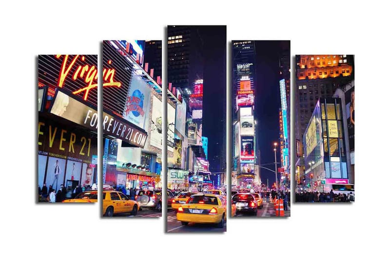 Canvasbilde Dekorativ 5 Deler - Flerfarget - Interiør - Maleri & posters - Lerretsbilder
