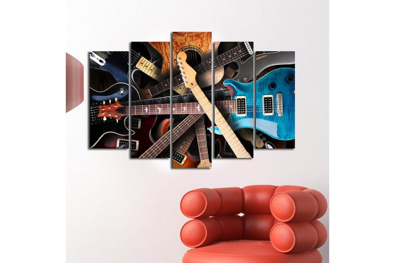 Canvasbilde Dekorativ 5 Deler - Flerfarget - Interiør - Maleri & posters - Lerretsbilder