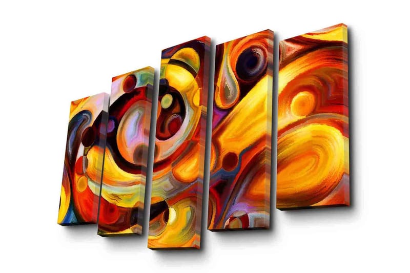 Canvasbilde Dekorativ 5 Deler - Flerfarget - Interiør - Maleri & posters - Lerretsbilder