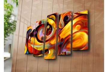 Canvasbilde Dekorativ 5 Deler - Flerfarget - Interiør - Maleri & posters - Lerretsbilder