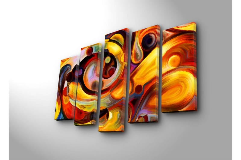 Canvasbilde Dekorativ 5 Deler - Flerfarget - Interiør - Maleri & posters - Lerretsbilder