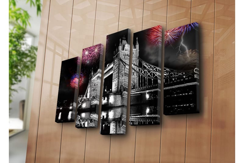 Canvasbilde Dekorativ 5 Deler - Flerfarget - Interiør - Maleri & posters - Lerretsbilder