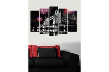 Canvasbilde Dekorativ 5 Deler - Flerfarget - Interiør - Maleri & posters - Lerretsbilder