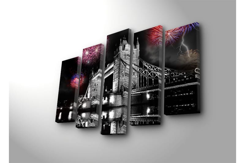 Canvasbilde Dekorativ 5 Deler - Flerfarget - Interiør - Maleri & posters - Lerretsbilder