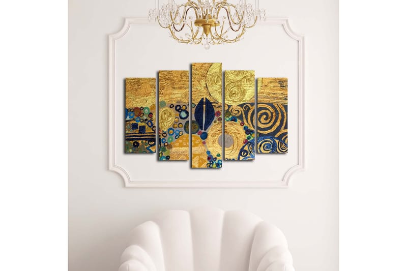 Canvasbilde Dekorativ 5 Deler - Flerfarget - Interiør - Maleri & posters - Lerretsbilder