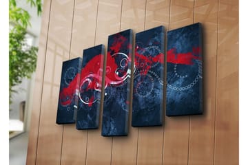 Canvasbilde Dekorativ 5 Deler - Flerfarget - Interiør - Maleri & posters - Lerretsbilder