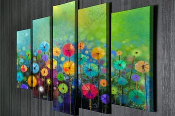 Canvasbilde Dekorativ 5 Deler - Flerfarget - Interiør - Maleri & posters - Lerretsbilder