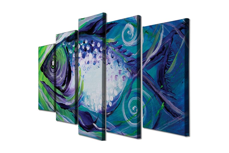 Canvasbilde Dekorativ 5 Deler - Flerfarget - Interiør - Maleri & posters - Lerretsbilder