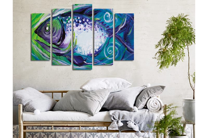 Canvasbilde Dekorativ 5 Deler - Flerfarget - Interiør - Maleri & posters - Lerretsbilder