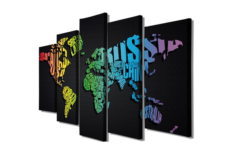 Canvasbilde Dekorativ 5 Deler - Flerfarget - Interiør - Maleri & posters - Lerretsbilder
