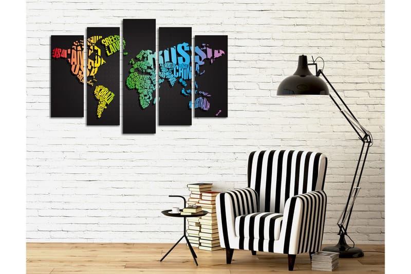 Canvasbilde Dekorativ 5 Deler - Flerfarget - Interiør - Maleri & posters - Lerretsbilder