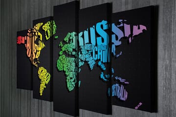 Canvasbilde Dekorativ 5 Deler - Flerfarget - Interiør - Maleri & posters - Lerretsbilder
