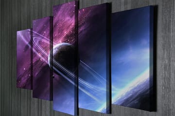 Canvasbilde Dekorativ 5 Deler - Flerfarget - Interiør - Maleri & posters - Lerretsbilder