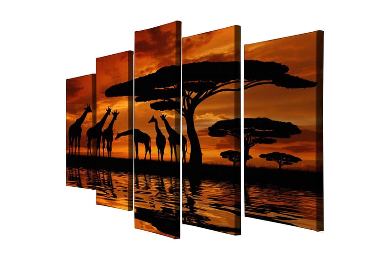 Canvasbilde Dekorativ 5 Deler - Flerfarget - Interiør - Maleri & posters - Lerretsbilder