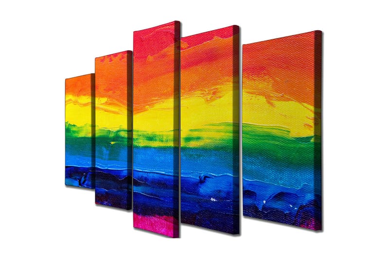 Canvasbilde Dekorativ 5 Deler - Flerfarget - Interiør - Maleri & posters - Lerretsbilder