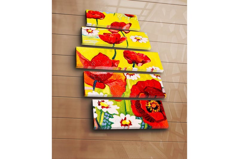 Canvasbilde Dekorativ 5 Deler - Flerfarget - Interiør - Maleri & posters - Lerretsbilder