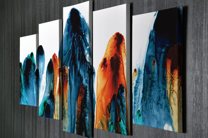 Canvasbilde Dekorativ 5 Deler - Flerfarget - Interiør - Maleri & posters - Lerretsbilder