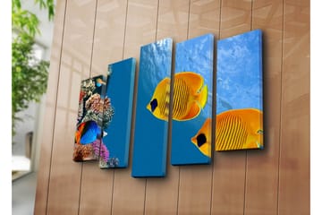 Canvasbilde Dekorativ 5 Deler - Flerfarget - Interiør - Maleri & posters - Lerretsbilder