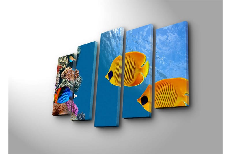 Canvasbilde Dekorativ 5 Deler - Flerfarget - Interiør - Maleri & posters - Lerretsbilder