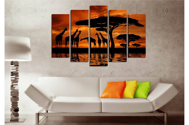 Canvasbilde Dekorativ 5 Deler - Flerfarget - Interiør - Maleri & posters - Lerretsbilder