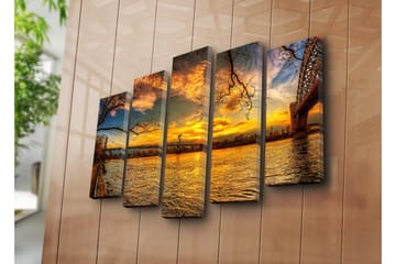 Canvasbilde Dekorativ 5 Deler - Flerfarget - Interiør - Maleri & posters - Lerretsbilder