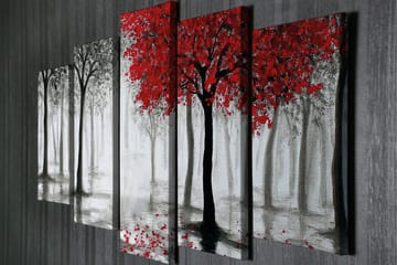 Canvasbilde Dekorativ 5 Deler - Flerfarget - Interiør - Maleri & posters - Lerretsbilder
