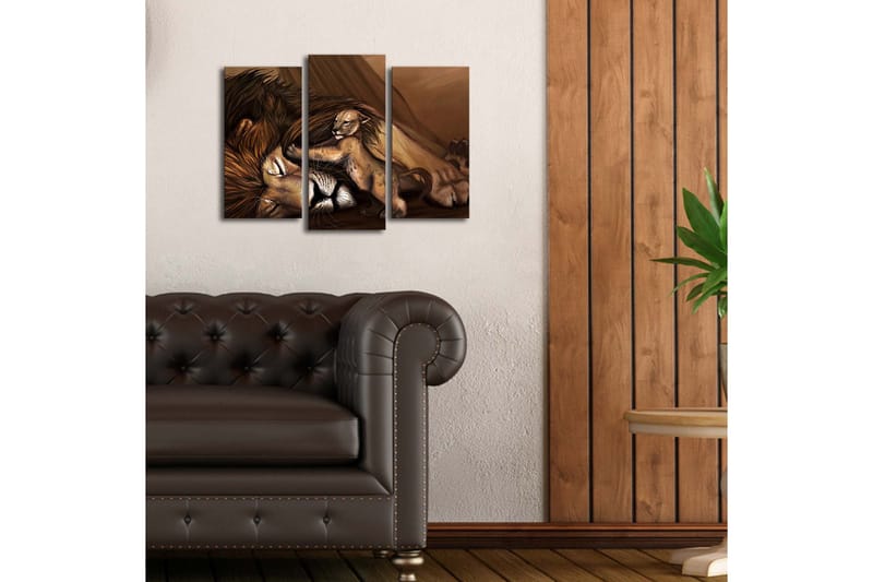Canvasbilde Dekorativ LED-belysning 3 Deler - Flerfarget - Interiør - Maleri & posters - Lerretsbilder
