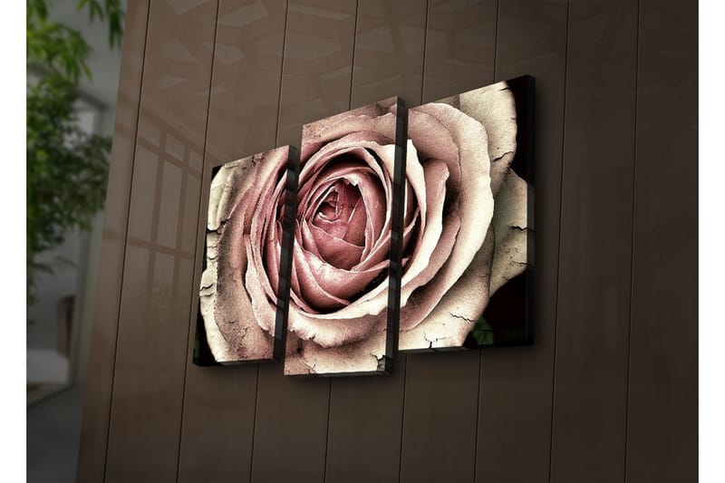 Canvasbilde Dekorativ LED-belysning 3 Deler - Flerfarget - Interiør - Maleri & posters - Lerretsbilder