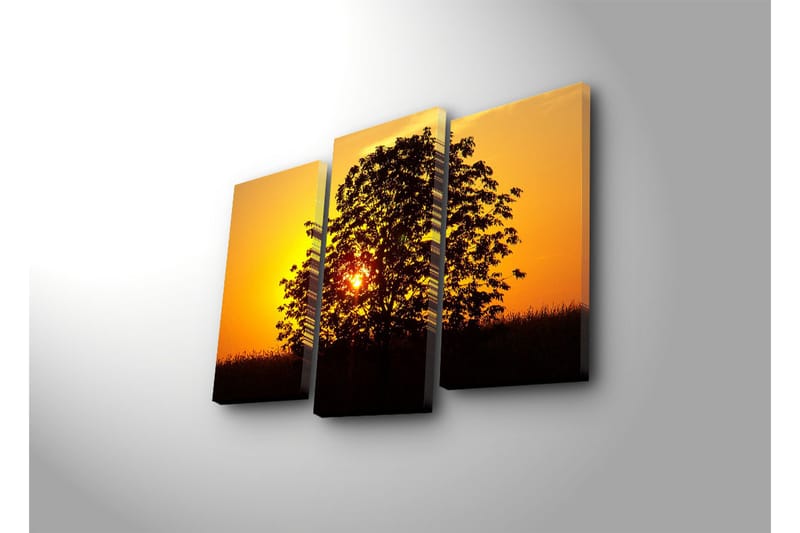Canvasbilde Dekorativ LED-belysning 3 Deler - Flerfarget - Interiør - Maleri & posters - Lerretsbilder