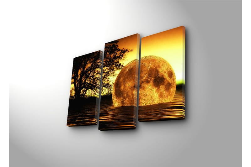 Canvasbilde Dekorativ LED-belysning 3 Deler - Flerfarget - Interiør - Maleri & posters - Lerretsbilder