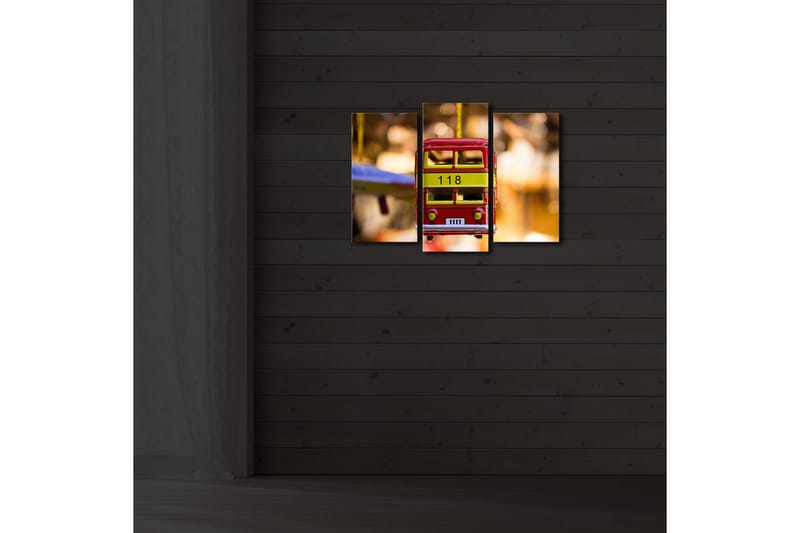 Canvasbilde Dekorativ LED-belysning 3 Deler - Flerfarget - Interiør - Maleri & posters - Lerretsbilder
