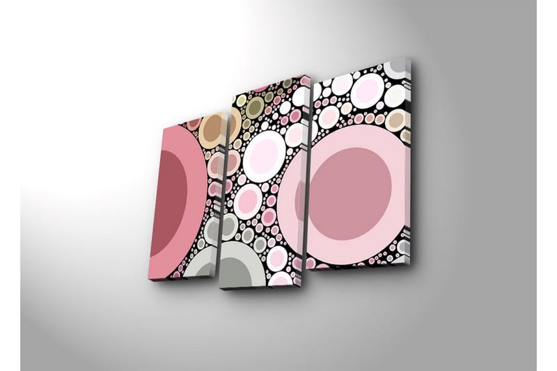 Canvasbilde Dekorativ LED-belysning 3 Deler - Flerfarget - Interiør - Maleri & posters - Lerretsbilder