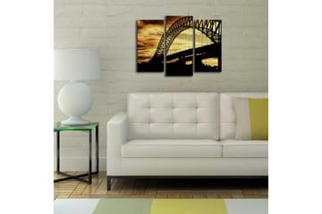 Canvasbilde Dekorativ LED-belysning 3 Deler - Flerfarget - Interiør - Maleri & posters - Lerretsbilder