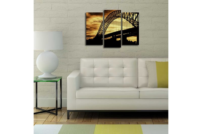Canvasbilde Dekorativ LED-belysning 3 Deler - Flerfarget - Interiør - Maleri & posters - Lerretsbilder