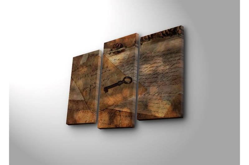 Canvasbilde Dekorativ LED-belysning 3 Deler - Flerfarget - Interiør - Maleri & posters - Lerretsbilder