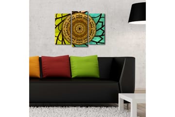 Canvasbilde Dekorativ LED-belysning 3 Deler - Flerfarget - Interiør - Maleri & posters - Lerretsbilder