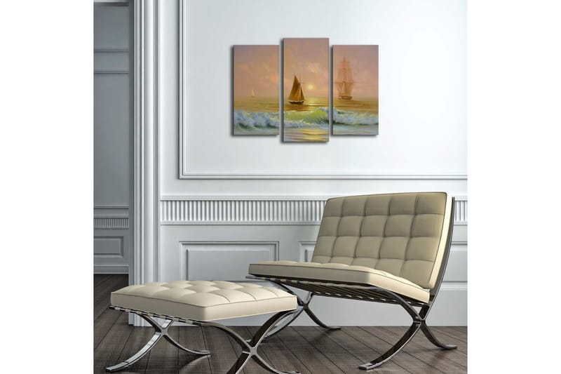 Canvasbilde Dekorativ LED-belysning 3 Deler - Flerfarget - Interiør - Maleri & posters - Lerretsbilder