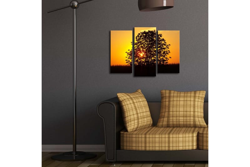 Canvasbilde Dekorativ LED-belysning 3 Deler - Flerfarget - Interiør - Maleri & posters - Lerretsbilder