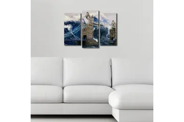 Canvasbilde Dekorativ LED-belysning 3 Deler - Flerfarget - Interiør - Maleri & posters - Lerretsbilder