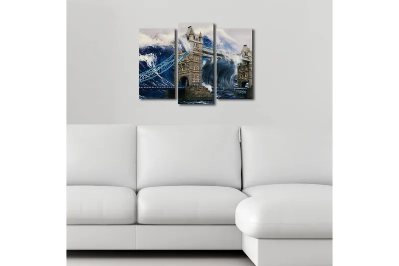 Canvasbilde Dekorativ LED-belysning 3 Deler - Flerfarget - Interiør - Maleri & posters - Lerretsbilder