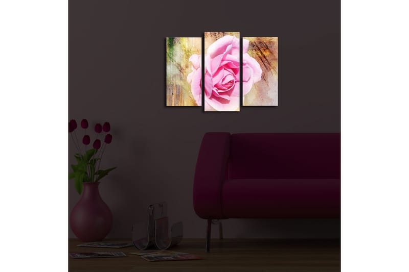 Canvasbilde Dekorativ LED-belysning 3 Deler - Flerfarget - Interiør - Maleri & posters - Lerretsbilder