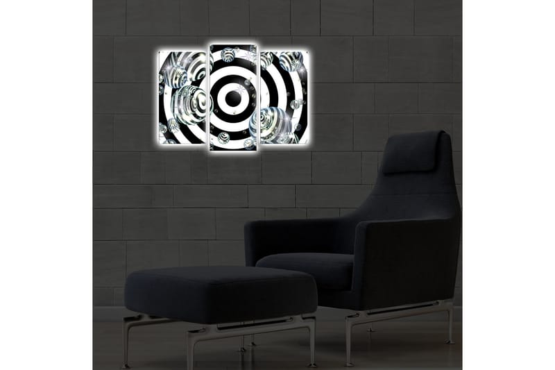Canvasbilde Dekorativ LED-belysning 3 Deler - Flerfarget - Interiør - Maleri & posters - Lerretsbilder
