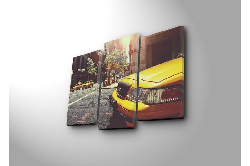 Canvasbilde Dekorativ LED-belysning 3 Deler - Flerfarget - Interiør - Maleri & posters - Lerretsbilder