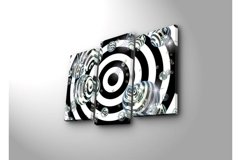 Canvasbilde Dekorativ LED-belysning 3 Deler - Flerfarget - Interiør - Maleri & posters - Lerretsbilder
