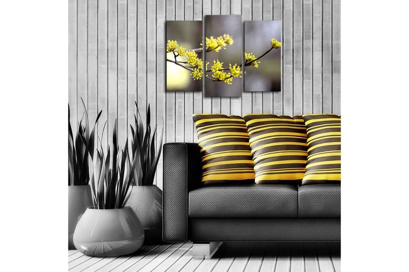 Canvasbilde Dekorativ LED-belysning 3 Deler - Flerfarget - Interiør - Maleri & posters - Lerretsbilder