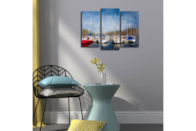 Canvasbilde Dekorativ LED-belysning 3 Deler - Flerfarget - Interiør - Maleri & posters - Lerretsbilder