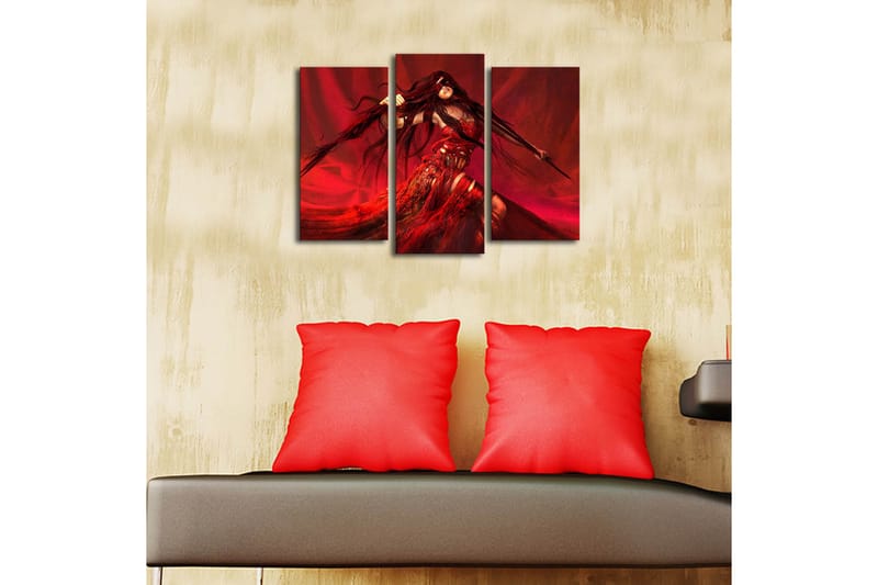 Canvasbilde Dekorativ LED-belysning 3 Deler - Flerfarget - Interiør - Maleri & posters - Lerretsbilder