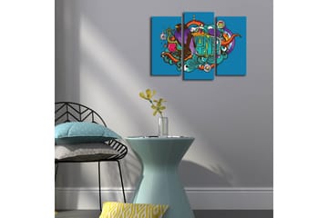 Canvasbilde Dekorativ LED-belysning 3 Deler - Flerfarget - Interiør - Maleri & posters - Lerretsbilder