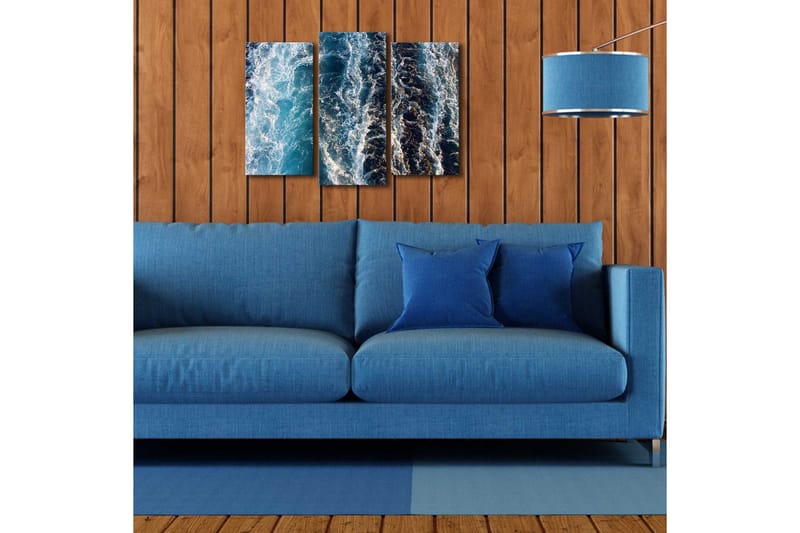 Canvasbilde Dekorativ LED-belysning 3 Deler - Flerfarget - Interiør - Maleri & posters - Lerretsbilder